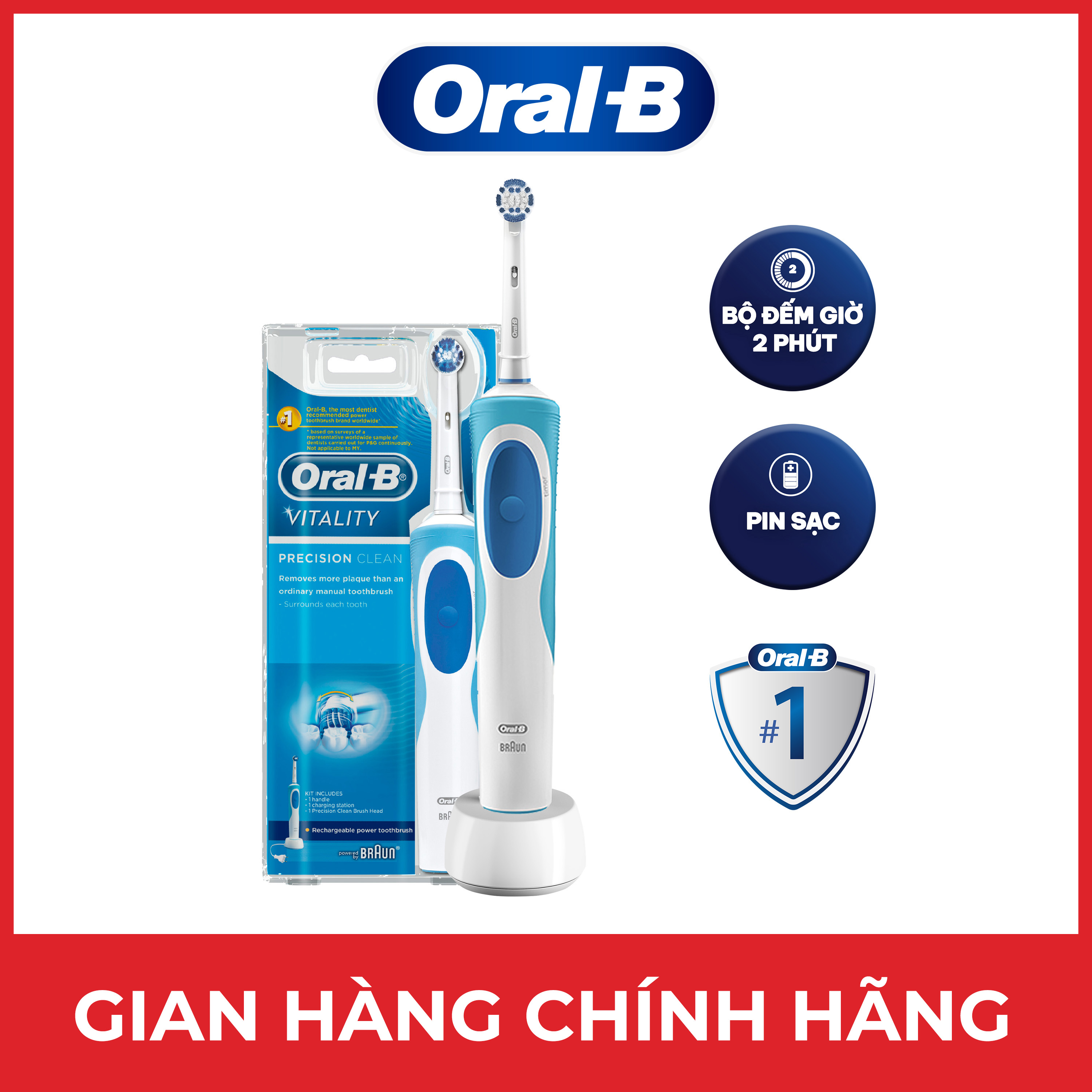 Bàn Chải Đánh Răng Điện Oral-B Vitality Precision Clean Blue D12.513 -  Brand Partner Vietnam